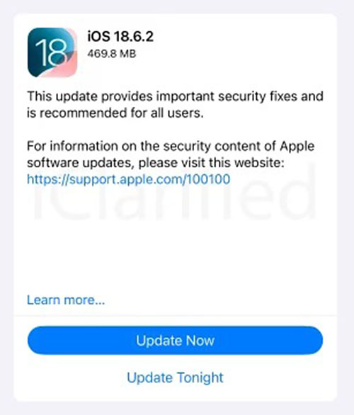 ios 18 6 2 security update 2