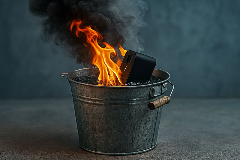 put out power bank fire 3