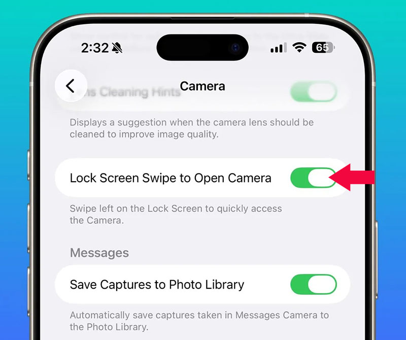 ios26 1 disable lockscreen camera 2 ios26 1 disable lockscreen camera 2