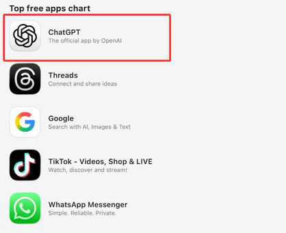 chatgpt tops iphone app store charts 2025 vs google 2