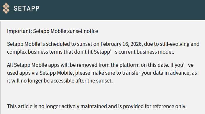 setapp mobile ios app store shutdown 2