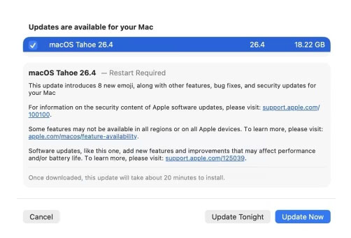 macos tahoe 26 4 features update 2