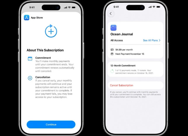 app store subscription 12 month installment ios26 apple
